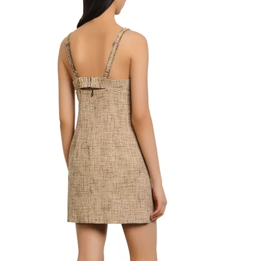 Sandro Paris Tweed Pattern Mini Dress Size 34 / 2 -- FLAWED - Picture 2 of 9